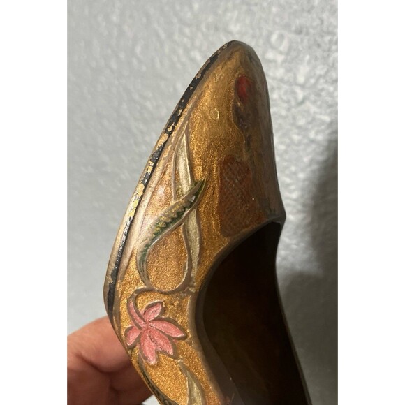 Antique Solid Brass High Heel Shoe - Picture 8 of 8